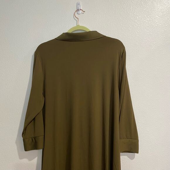 H by Halston Olive Green Oversized Tunic Sz MP - Picture 7 of 11